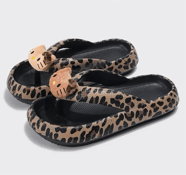 HelloKitty Leopard Chunky Thongs - Blind Box Mall