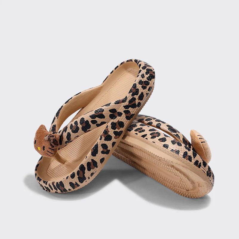 HelloKitty Leopard Chunky Thongs - Blind Box Mall