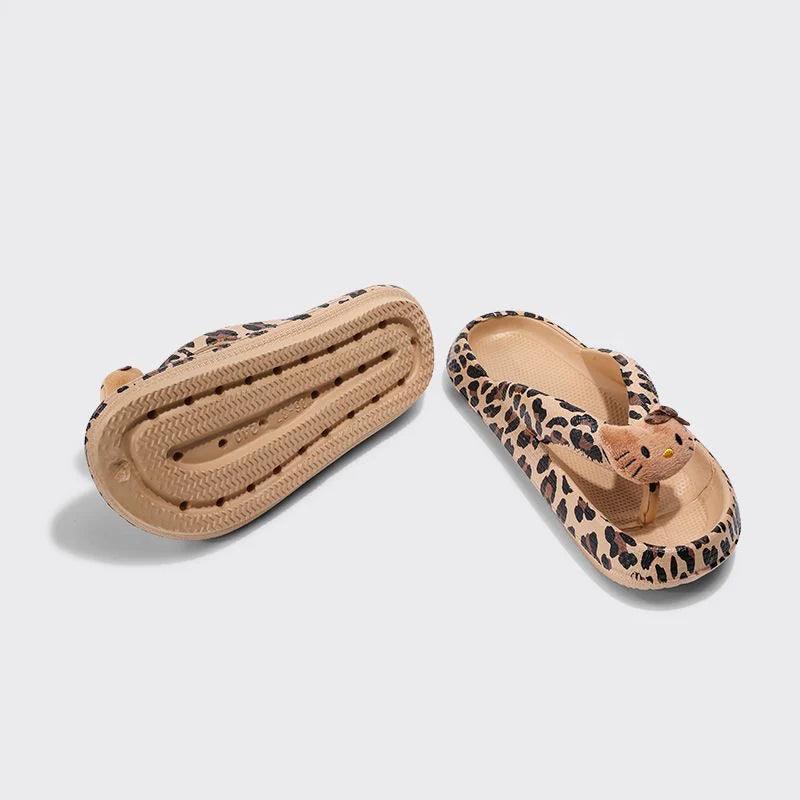HelloKitty Leopard Chunky Thongs - Blind Box Mall