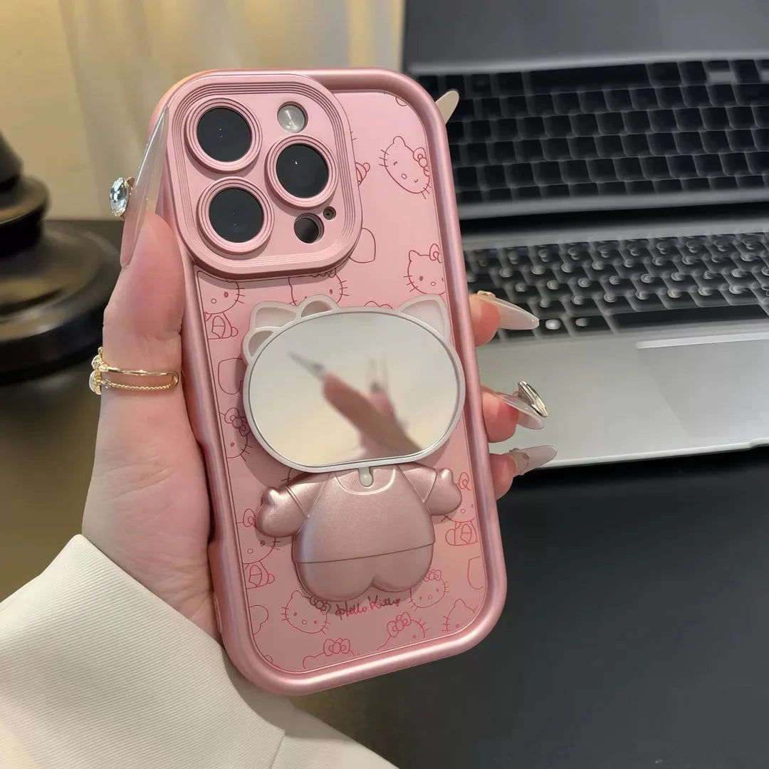 Hello Kitty Chic Pink Mirror Stand Case - Blind Box Mall