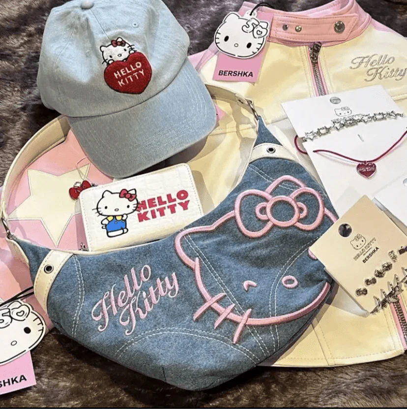 HelloKitty Jeans Embroidery Travel Bag - Blind Box Mall
