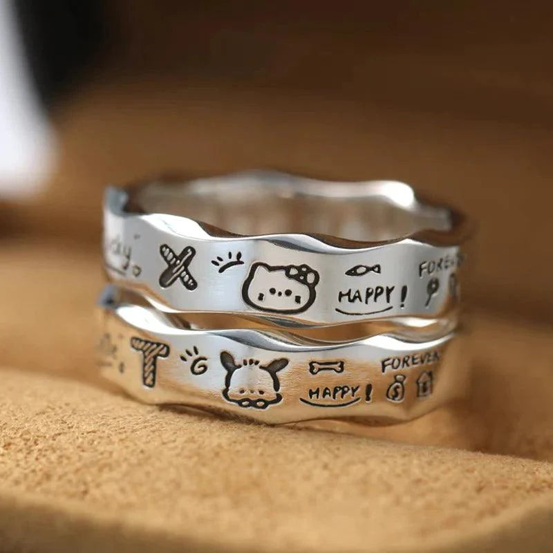 Sanrio Sterling Silver Graffiti Ring - Blind Box Mall