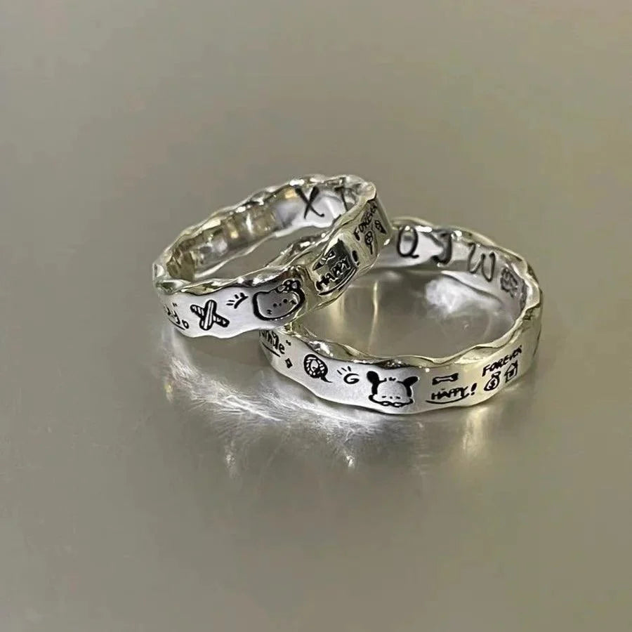 Sanrio Sterling Silver Graffiti Ring - Blind Box Mall