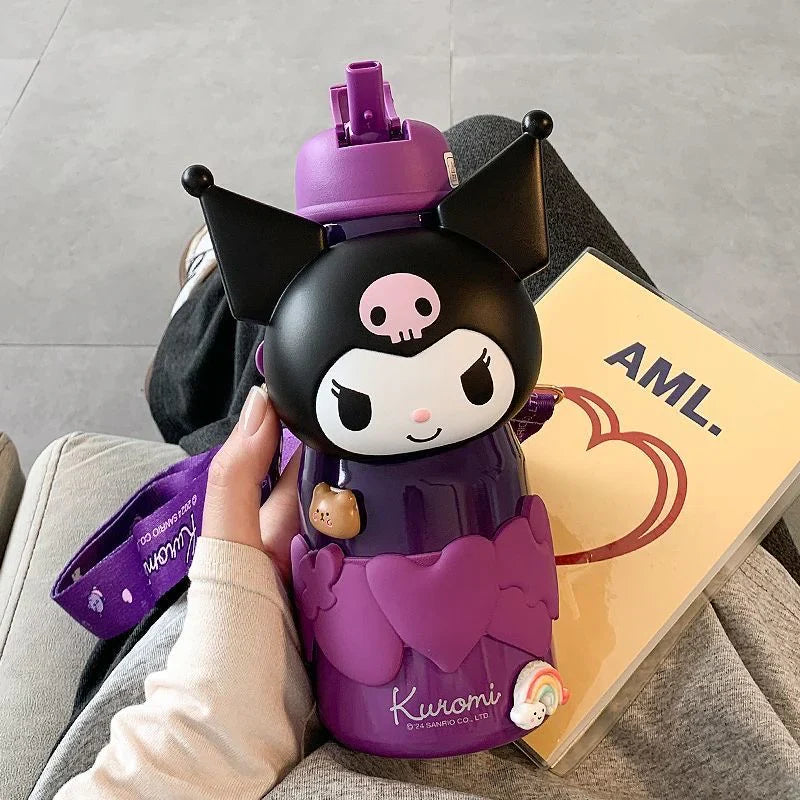 Sanrio Kids Face-shaped Water Bottle (650ml) - Blind Box Mall