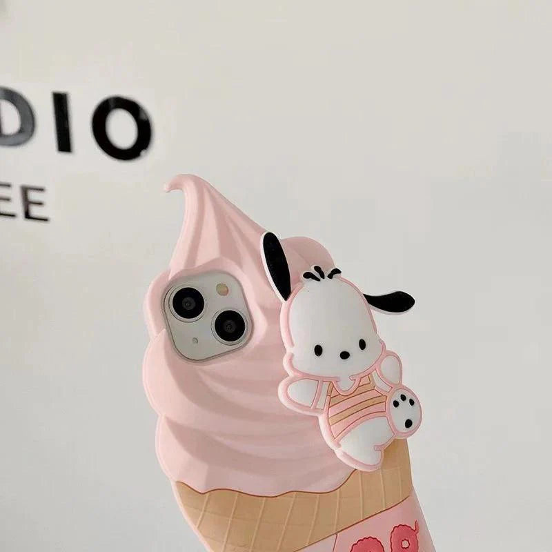 Pochacco/Hello Kitty Ice Cream Phone Case - Blind Box Mall