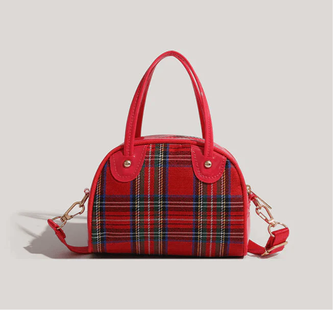 HelloKitty Classic Plaid Retro Shell Bag - Blind Box Mall