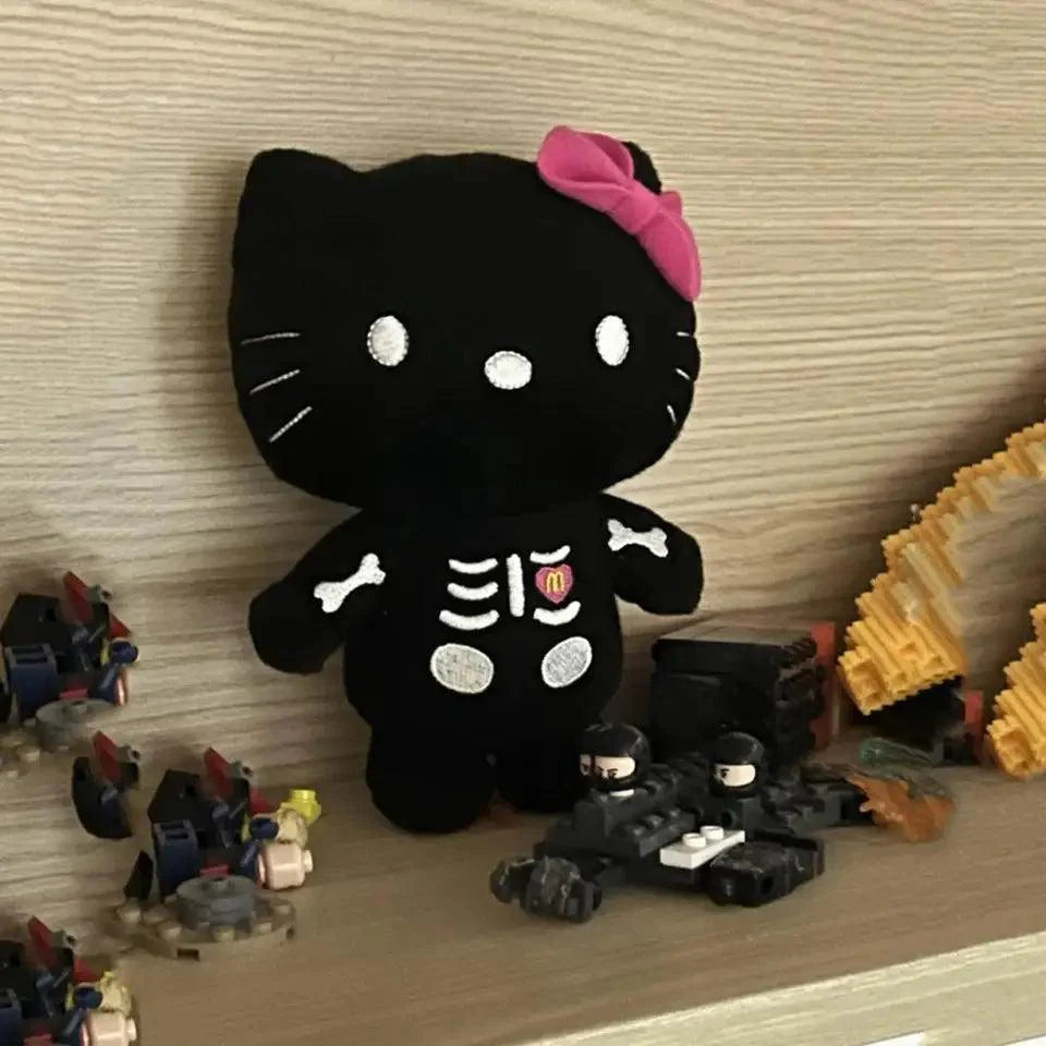 Black Kitty Skeleton Plushie KeyChain - Blind Box Mall