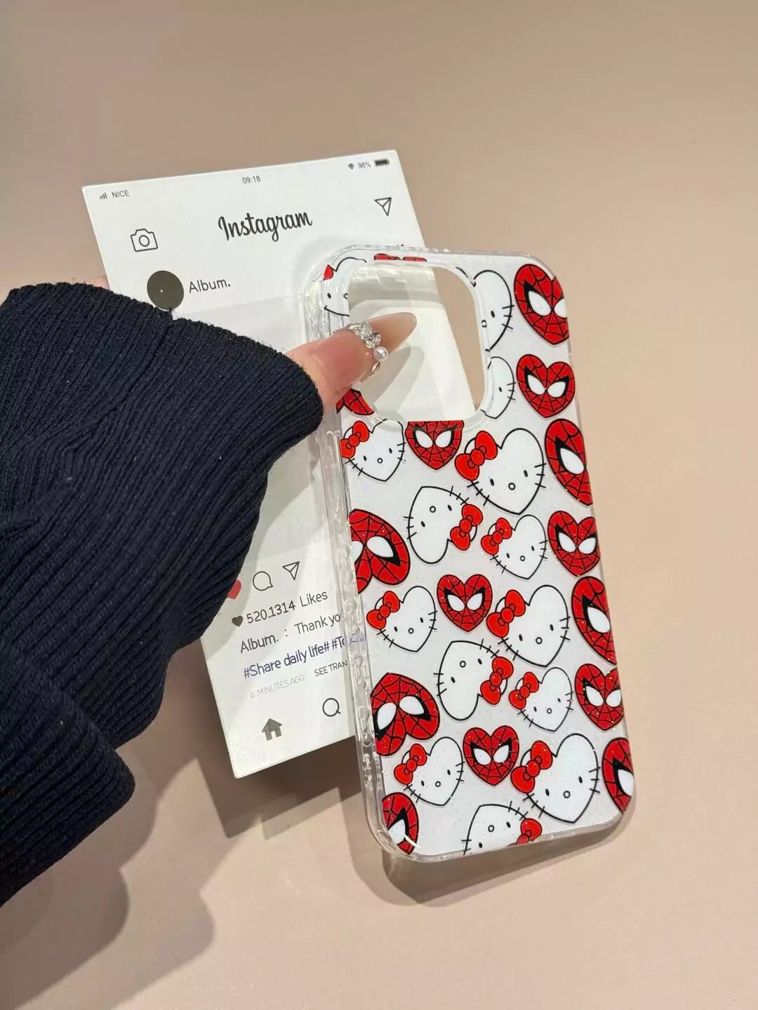 Hellokitty Spiderman Cute Phone Case - Blind Box Mall