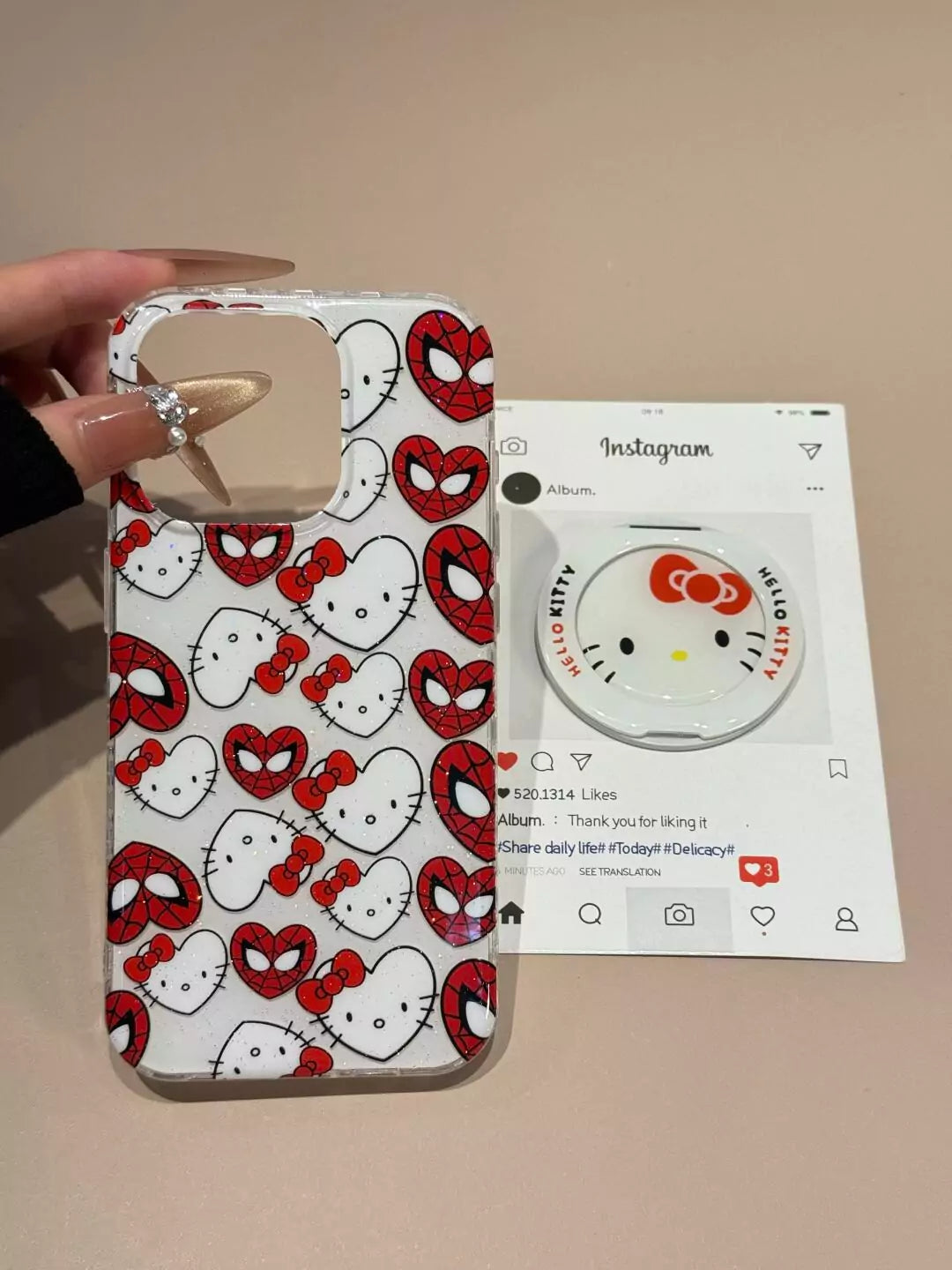 Hellokitty Spiderman Cute Phone Case - Blind Box Mall